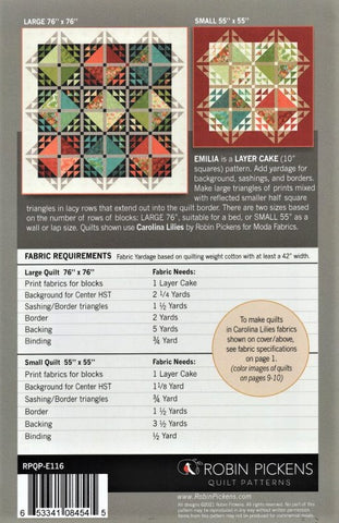 EMILIA - Robin Pickens Quilt Pattern E116