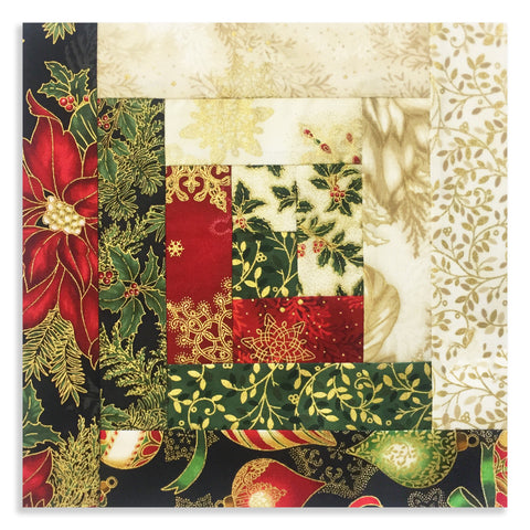 Robert Kaufman Christmas Metallic Pre-Cut Log Cabin Table Runner Kit - Holiday Flourish 11