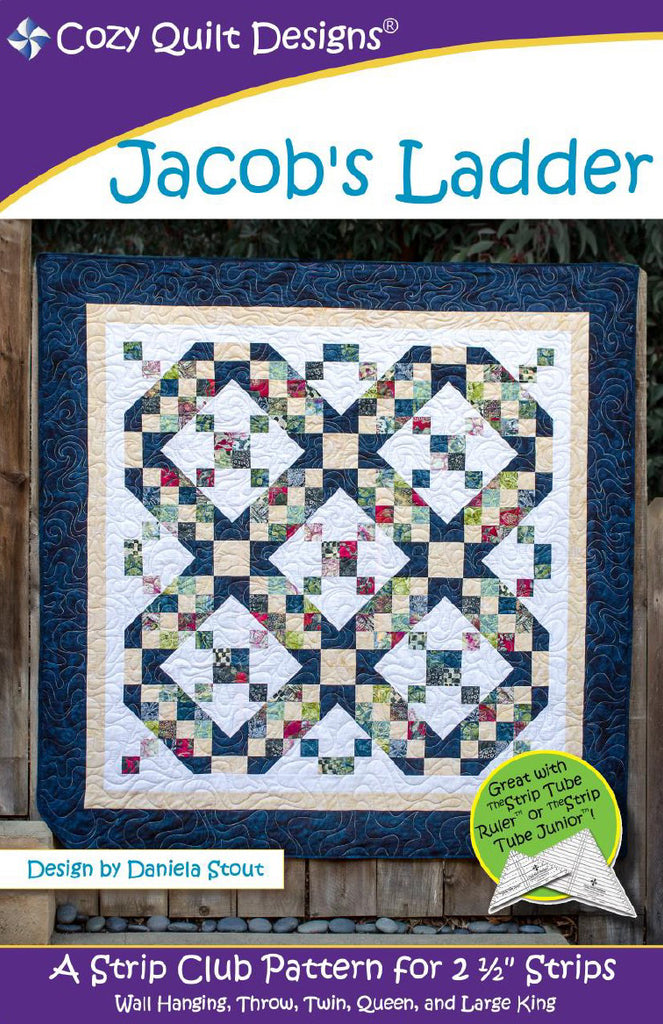 Jacob's Ladder quilt pattern diagonal strips biblical symbolism stained glass Cathedral Window quilt