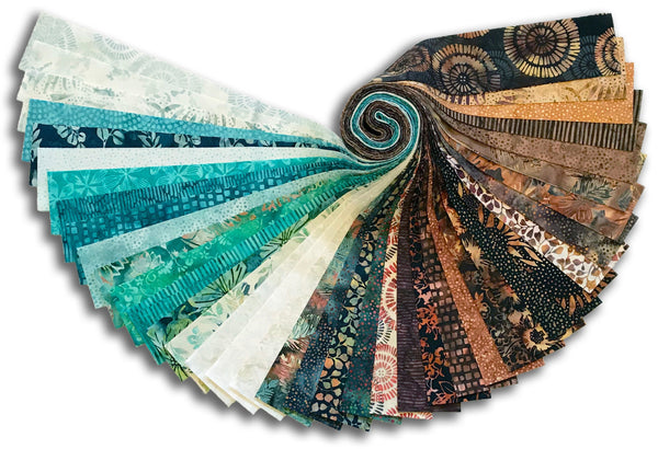 Hoffman Batik Bali Pop 40 Piece Pre-Cut 2 1/2" Jelly Rolls BP 488 - SANDCASTLE