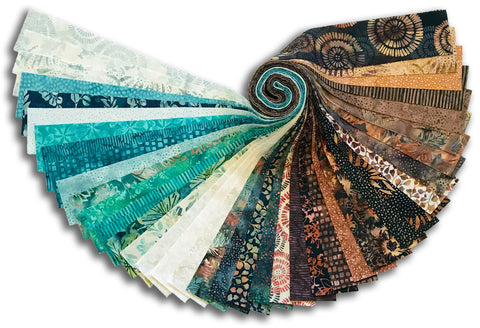 Hoffman Batik Bali Pop 40 Piece Pre-Cut 2 1/2" Jelly Rolls BP 488 - SANDCASTLE