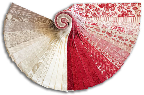 Moda 40 Piece Pre-Cut 2 1/2" Strips Jelly Roll - Cranberries And Cream