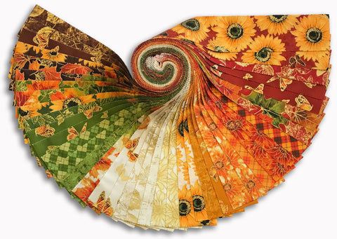 Kaufman Pre-Cut 40 Piece 2 1/2" Strips Jelly Roll 1087 40 - Shades Of The Season 12