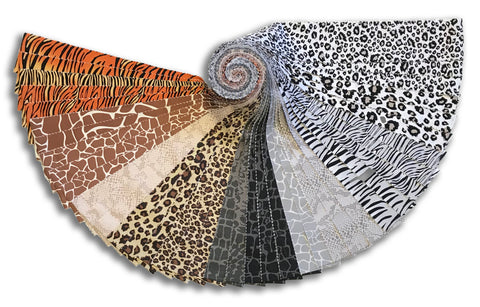 Riley Blake 40 Piece Pre-Cut Rolie Polie - Animal Kingdom Basics