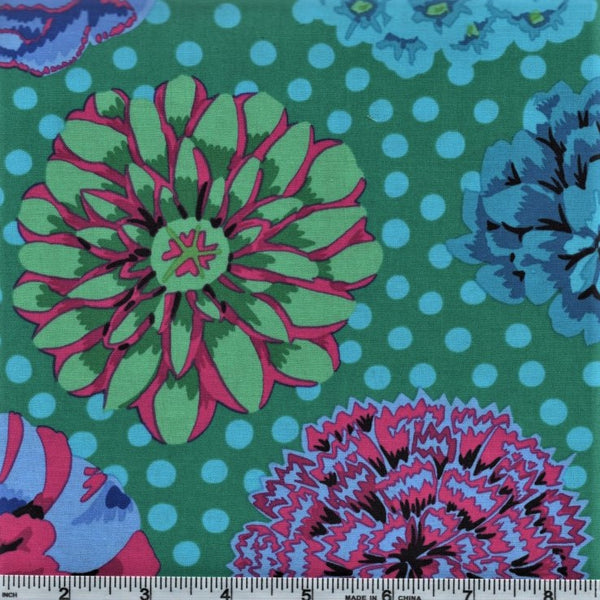 Free Spirit Kaffe Fassett PWGP091 Emerald Big Blooms By The Yard