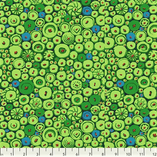 Free Spirit Kaffe Fassett Collective PWGP182 Green Button Mosaic By The Yard