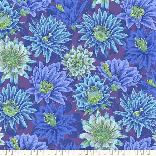 Free Spirit Kaffe Fassett Collective PWPJ096 Blue Cactus Flower By The Yard