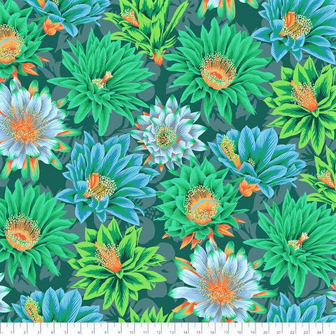 Free Spirit Kaffe Fassett Collective PWPJ096 Green Cactus Flower By The Yard