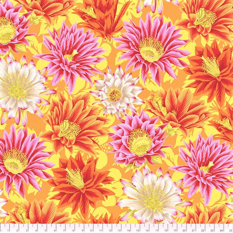 Free Spirit Kaffe Fassett Collective PWPJ096 Yellow Cactus Flower By The Yard