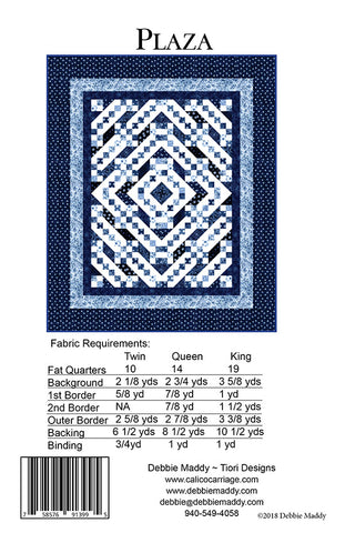 PLAZA - Calico Carriage Quilt Designs Pattern CCQD173 DIGITAL DOWNLOAD