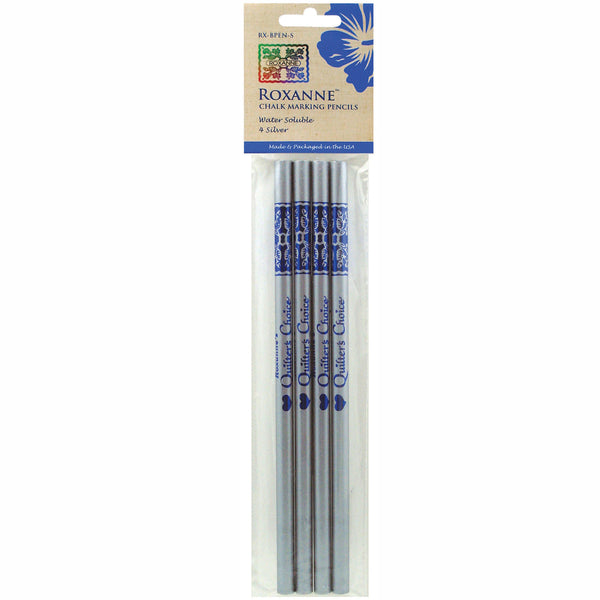 Roxanne Quilter's Choice 4 Piece Water Soluble Chalk Marking Pencils - Silver