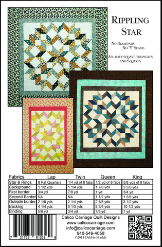 RIPPLING STAR - Calico Carriage Quilt Designs Pattern CCQD155