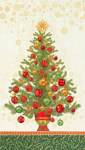 Kaufman Metallic Pre-Cut Secret Window Panel Wall Hanging Quilt Kit - Holiday Flourish Holiday