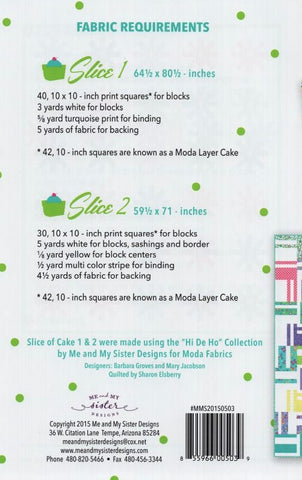 SLICE OF CAKE 1 & 2 - Me & My Sister Designs Pattern DIGITAL DOWNLOAD