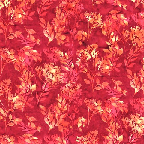 Hoffman Batik Shirley Temple 2377 292 Cardinal Foliage By The Yard