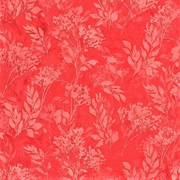 Hoffman Batik Shirley Temple 2377 59 Coral Foliage By The Yard