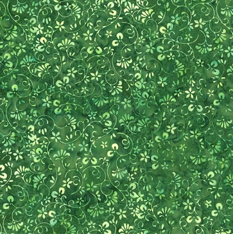 Hoffman Batik Paradise T2399 377 Spinach Ditsy Floral By The Yard