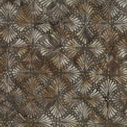Hoffman Batik Fawn & Fauna T2442 80 Taupe Fans By The Yard