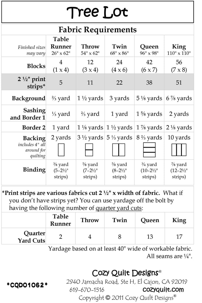 TREE LOT - Cozy Quilt Designs Pattern – Jordan Fabrics