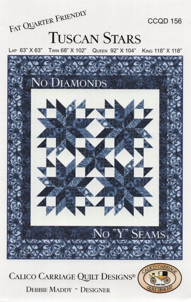 TUSCAN STARS - Calico Carriage Quilt Designs Pattern CCQD156 DIGITAL DOWNLOAD