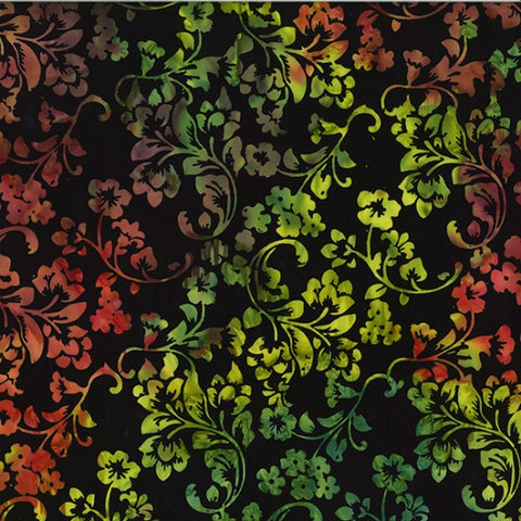 Hoffman Batik Sew the Rainbow U2467 151 Deco Floral Sunset By The Yard