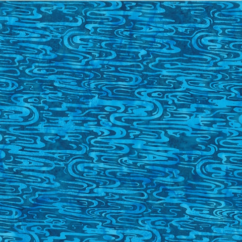 Hoffman Batik Island Time U2483 7 blaues Wasser pro Meter