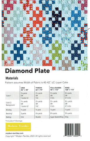 DIAMOND PLATE - Modern Textiles Quilt Pattern
