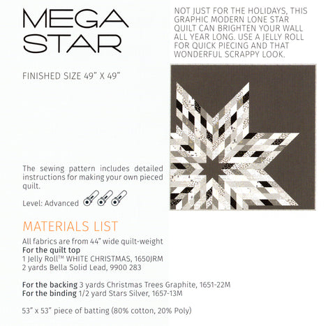 MEGA STAR - Zen Chic Quilt Pattern