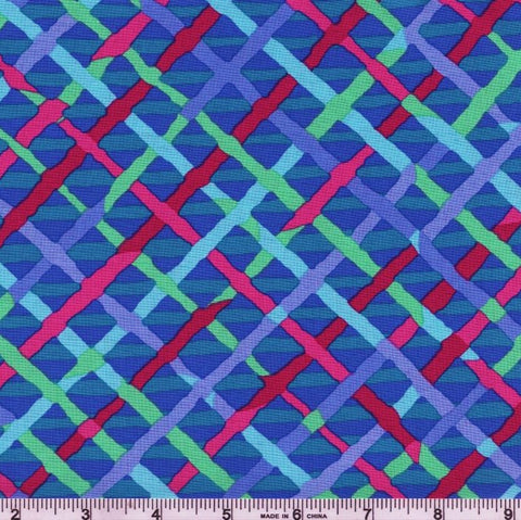 Free Spirit Kaffe Fassett Collective PWBM037 Cobalt Mad Plaid By The Yard