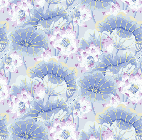 Free Spirit Kaffe Fasset PWGP093 SkyXX Lake Blossoms By The Yard