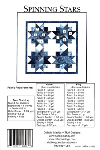 SPINNING STARS - Calico Carriage Quilt Designs Pattern CCQD168