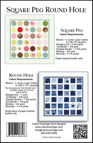 SQUARE PEG ROUND HOLE - Calico Carriage Quilt Designs Pattern CCQD162