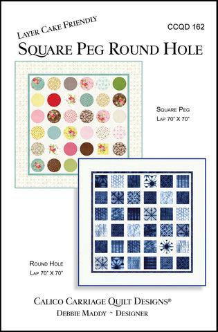 SQUARE PEG ROUND HOLE - Calico Carriage Quilt Designs Pattern CCQD162 DIGITAL DOWNLOAD