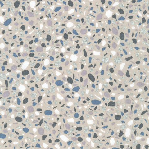 Kaufman Metallic Silverstone Neutral Dawn 21435 155 Stone Abstract Shapes By The Yard