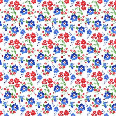 Clothworks America The Beautiful 3224 1 White Small Floral by the yard